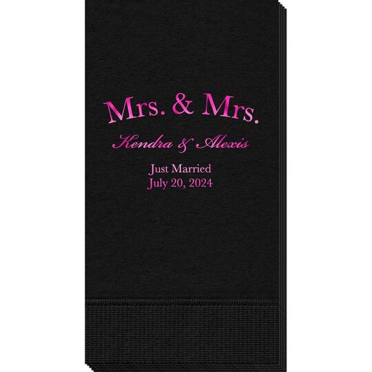 Mrs & Mrs Arched Guest Towels